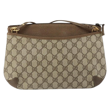 GUCCI GG Supreme Web Sherry Line Bag PVC Beige Gold 904 02 026 Auth 152743 - 0