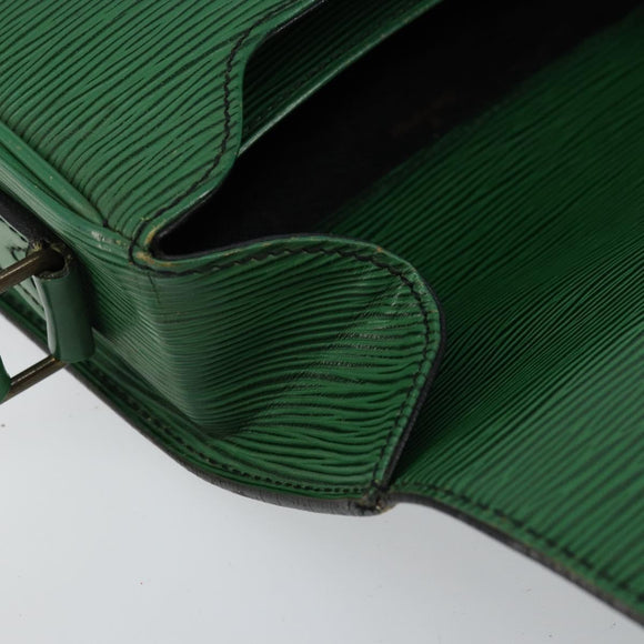 LOUIS VUITTON Epi Cartouchiere MM Shoulder Bag Green M52244 LV Auth 152749