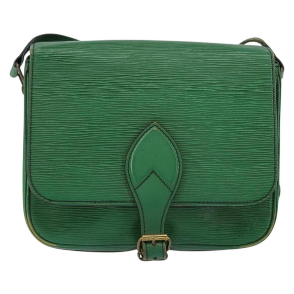 LOUIS VUITTON Epi Cartouchiere MM Shoulder Bag Green M52244 LV Auth 152749