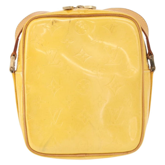 LOUIS VUITTON Monogram Vernis Wooster Bag Lime Yellow M91075 LV Auth 152753