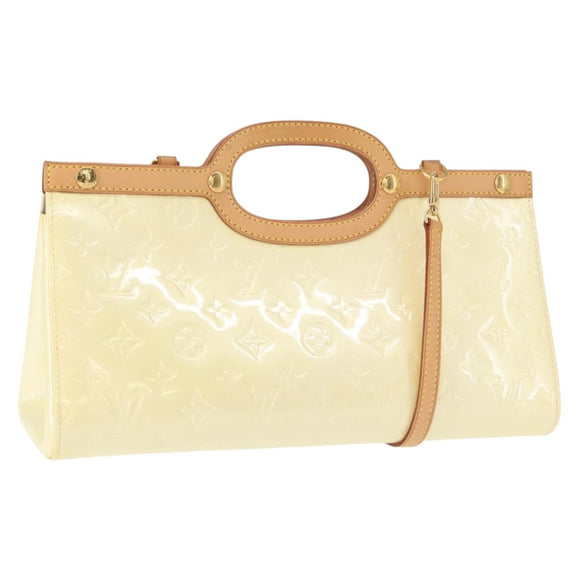 LOUIS VUITTON Monogram Vernis Roxbury Drive Hand Bag Perle M91374 LV Auth 152755