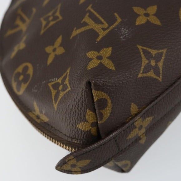 LOUIS VUITTON Monogram Trousse Demi Ronde Cosmetic Pouch M47520 LV Auth 152763