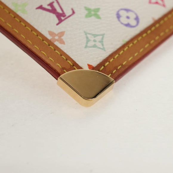 LOUIS VUITTON Monogram Multicolor Pochette Cles Purse White M92655 Auth 152788V
