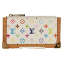 LOUIS VUITTON Monogram Multicolor Pochette Cles Purse White M92655 Auth 152788V-13