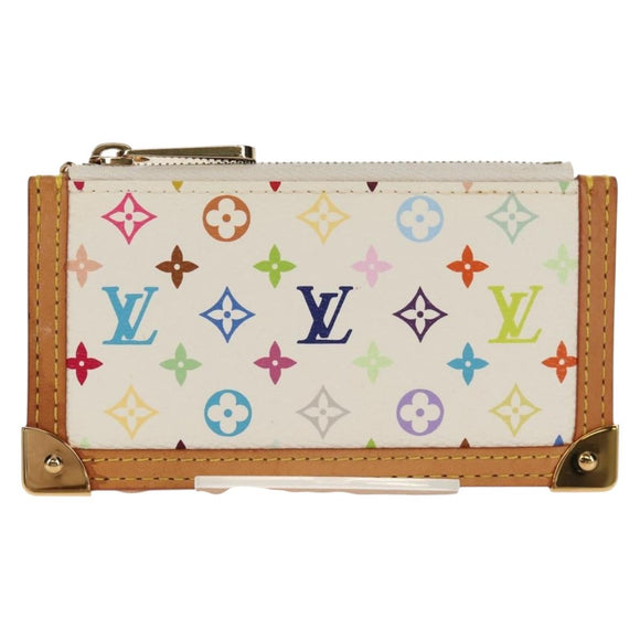 LOUIS VUITTON Monogram Multicolor Pochette Cles Purse White M92655 Auth 152788V