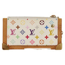 LOUIS VUITTON Monogram Multicolor Pochette Cles Purse White M92655 Auth 152788V-2