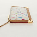 LOUIS VUITTON Monogram Multicolor Pochette Cles Purse White M92655 Auth 152788V-3