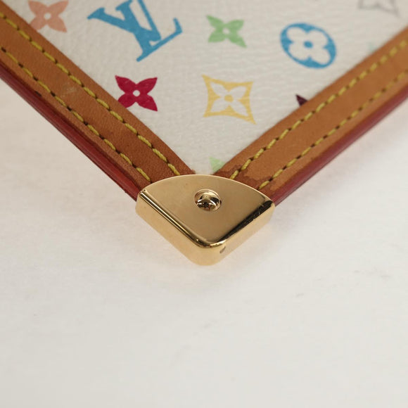 LOUIS VUITTON Monogram Multicolor Pochette Cles Purse White M92655 Auth 152788V