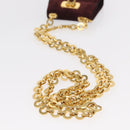 Salvatore Ferragamo Chain Gancini Shoulder Bag Suede Purple Gold Auth 152790-7