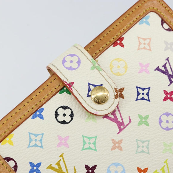 LOUIS VUITTON Multicolor Portefeuille Viennois Wallet White M92987 Auth 152793