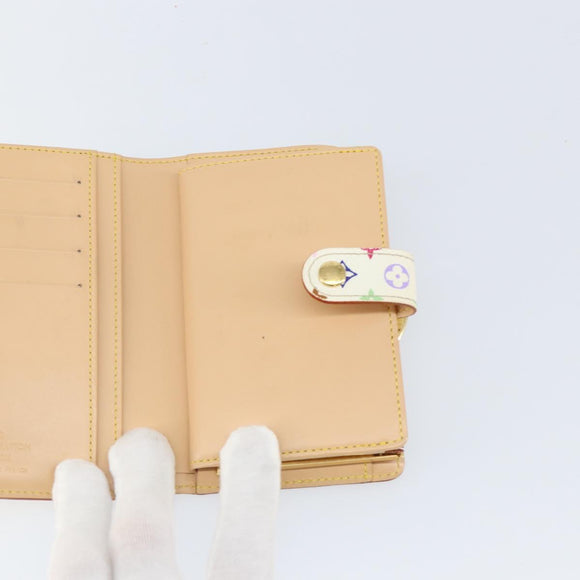 LOUIS VUITTON Multicolor Portefeuille Viennois Wallet White M92987 Auth 152793