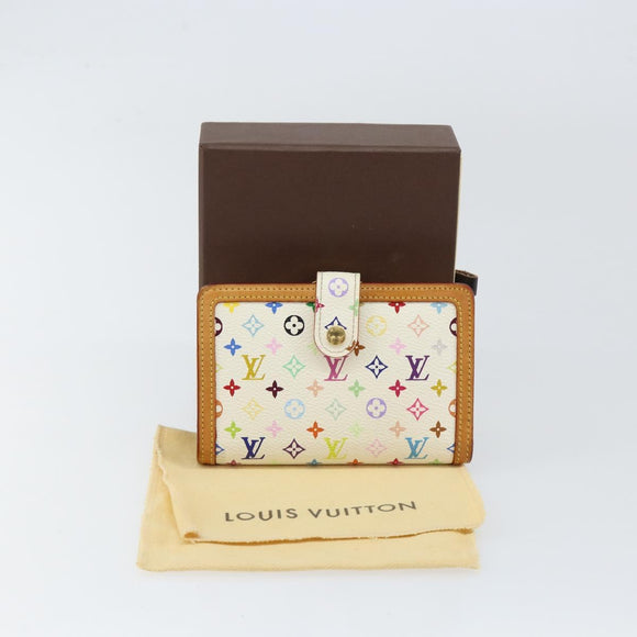 LOUIS VUITTON Multicolor Portefeuille Viennois Wallet White M92987 Auth 152793