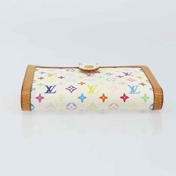 LOUIS VUITTON Multicolor Portefeuille Viennois Wallet White M92987 Auth 152793