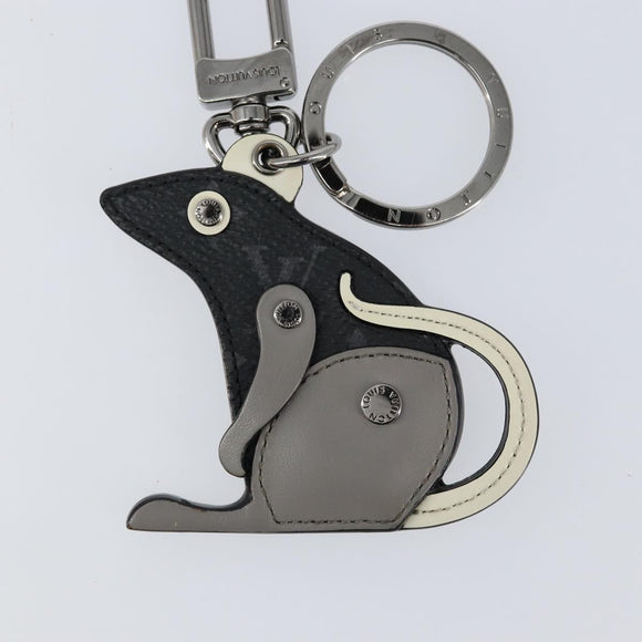 LOUIS VUITTON Monogram Eclipse Porte Cles LV Rat Key Holder M68835 Auth 152795