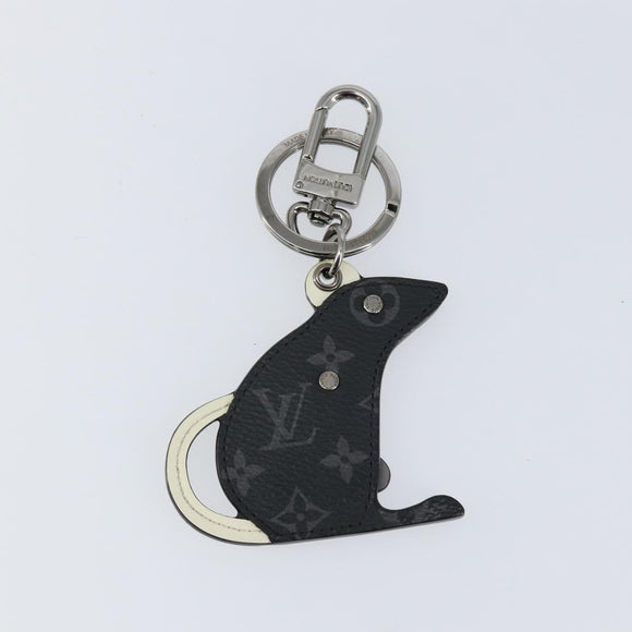 LOUIS VUITTON Monogram Eclipse Porte Cles LV Rat Key Holder M68835 Auth 152795