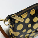 LOUIS VUITTON Vernis Yayoi Kusama Pochette Accessoires Black M91427 Auth 152796-10