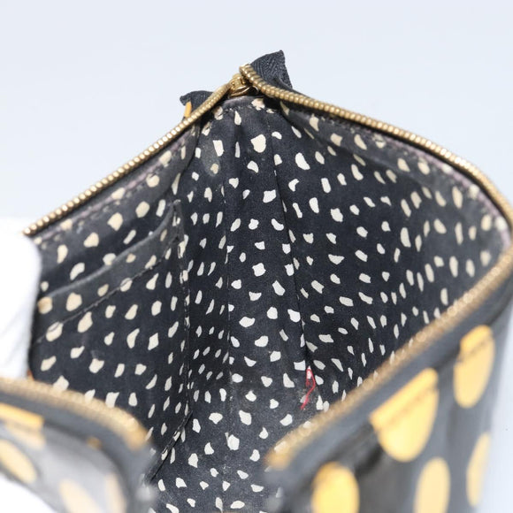 LOUIS VUITTON Vernis Yayoi Kusama Pochette Accessoires Black M91427 Auth 152796