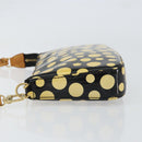 LOUIS VUITTON Vernis Yayoi Kusama Pochette Accessoires Black M91427 Auth 152796-4