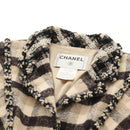 CHANEL Setup Jacket Tweed Beige CC Auth 152798V-12