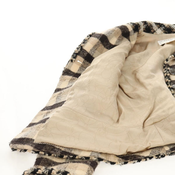 CHANEL Setup Jacket Tweed Beige CC Auth 152798V