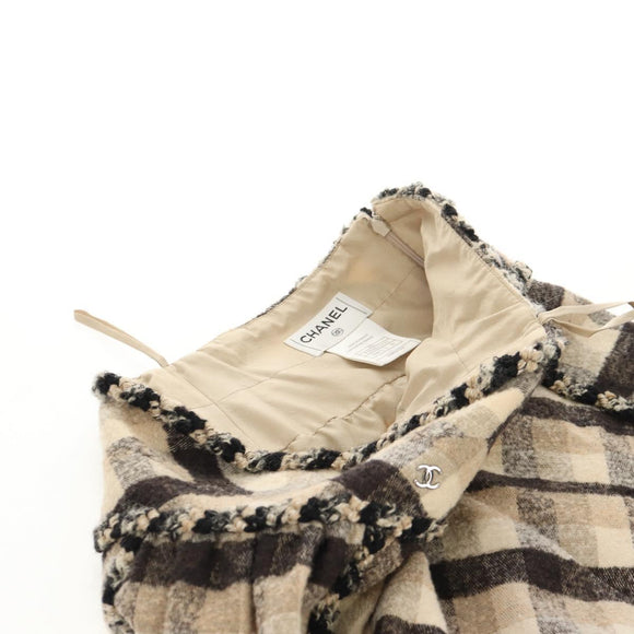 CHANEL Setup Jacket Tweed Beige CC Auth 152798V