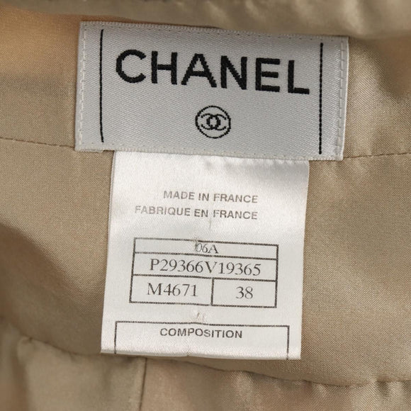 CHANEL Setup Jacket Tweed Beige CC Auth 152798V