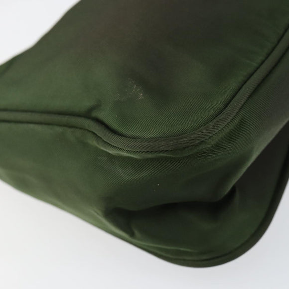 PRADA Hand Bag Nylon Green Auth 152801