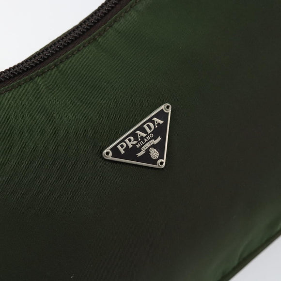 PRADA Hand Bag Nylon Green Auth 152801