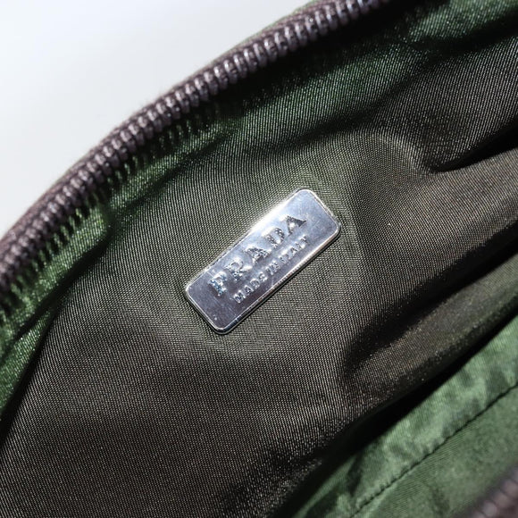 PRADA Hand Bag Nylon Green Auth 152801