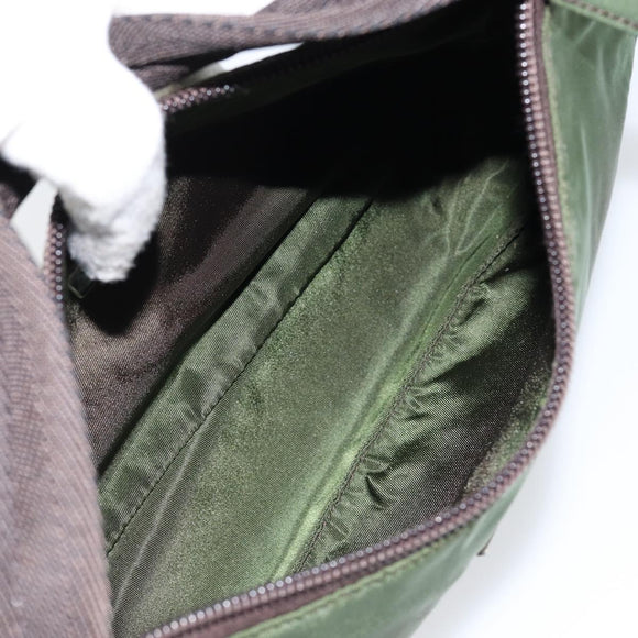 PRADA Hand Bag Nylon Green Auth 152801