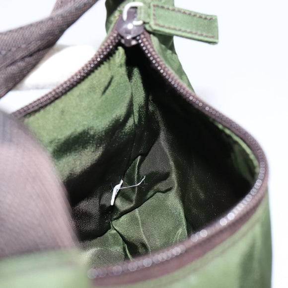 PRADA Hand Bag Nylon Green Auth 152801