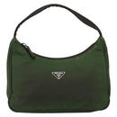 PRADA Hand Bag Nylon Green Auth 152801-13