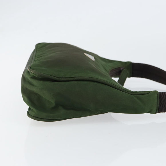 PRADA Hand Bag Nylon Green Auth 152801