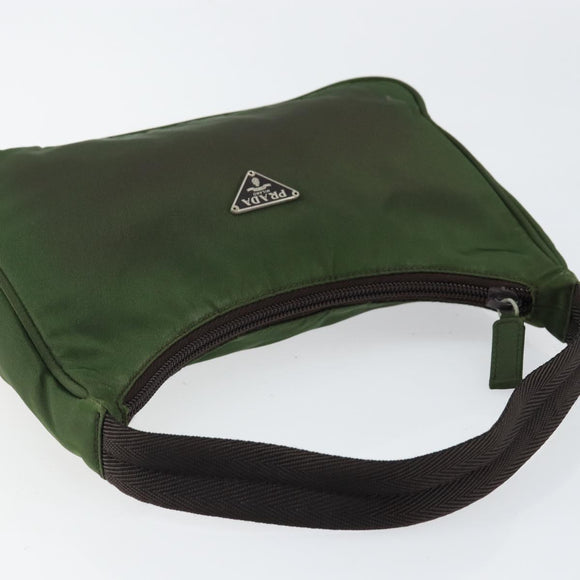 PRADA Hand Bag Nylon Green Auth 152801