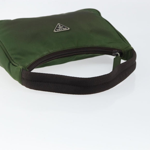 PRADA Hand Bag Nylon Green Auth 152801