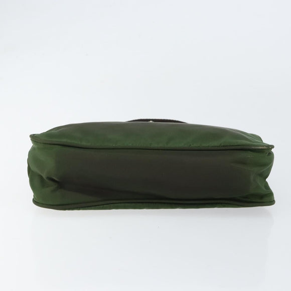 PRADA Hand Bag Nylon Green Auth 152801