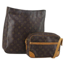 LOUIS VUITTON Monogram Shoulder Bag 2 Set LV Auth 152802-1