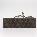 FENDI Mesh Zucca Canvas Tote Bag Black Brown Auth 152820-5