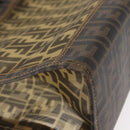 FENDI Mesh Zucca Canvas Tote Bag Black Brown Auth 152820-10