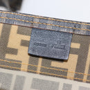 FENDI Mesh Zucca Canvas Tote Bag Black Brown Auth 152820-17