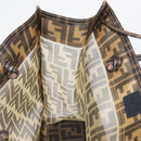 FENDI Mesh Zucca Canvas Tote Bag Black Brown Auth 152820-18