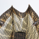 FENDI Mesh Zucca Canvas Tote Bag Black Brown Auth 152820-19