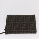 FENDI Mesh Zucca Canvas Tote Bag Black Brown Auth 152820-21