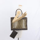 FENDI Mesh Zucca Canvas Tote Bag Black Brown Auth 152820-23