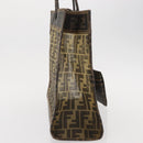 FENDI Mesh Zucca Canvas Tote Bag Black Brown Auth 152820-3