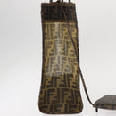 FENDI Mesh Zucca Canvas Tote Bag Black Brown Auth 152820-4