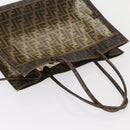 FENDI Mesh Zucca Canvas Tote Bag Black Brown Auth 152820-6