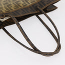 FENDI Mesh Zucca Canvas Tote Bag Black Brown Auth 152820-7