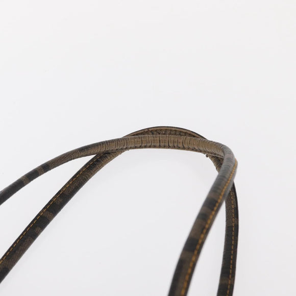 FENDI Mesh Zucca Canvas Tote Bag Black Brown Auth 152820