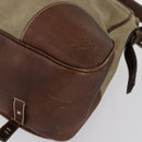 PRADA Shoulder Bag Canvas Leather Beige Brown Silver Auth 152823-10